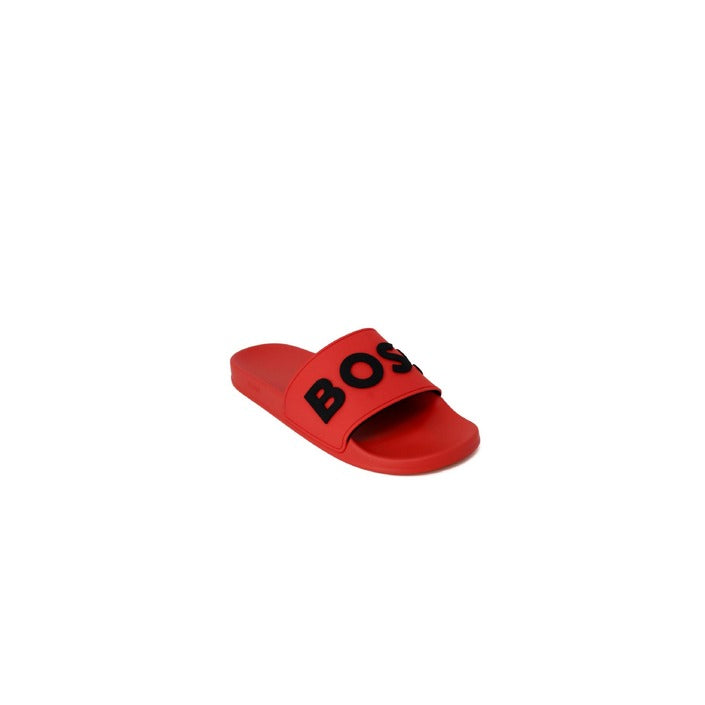 Boss Men's Red Printed Slippers – Comfortable & Stylish for Spring/Summer