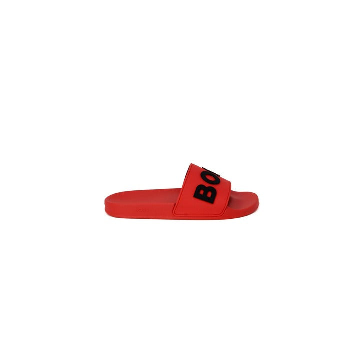 Boss Men's Red Printed Slippers – Comfortable & Stylish for Spring/Summer