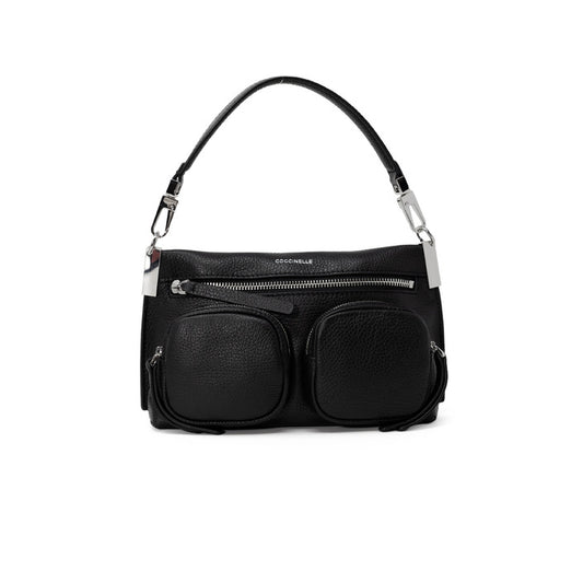 Coccinelle Women’s Black Leather Shoulder Bag – Timeless Elegance for Fall/Winter