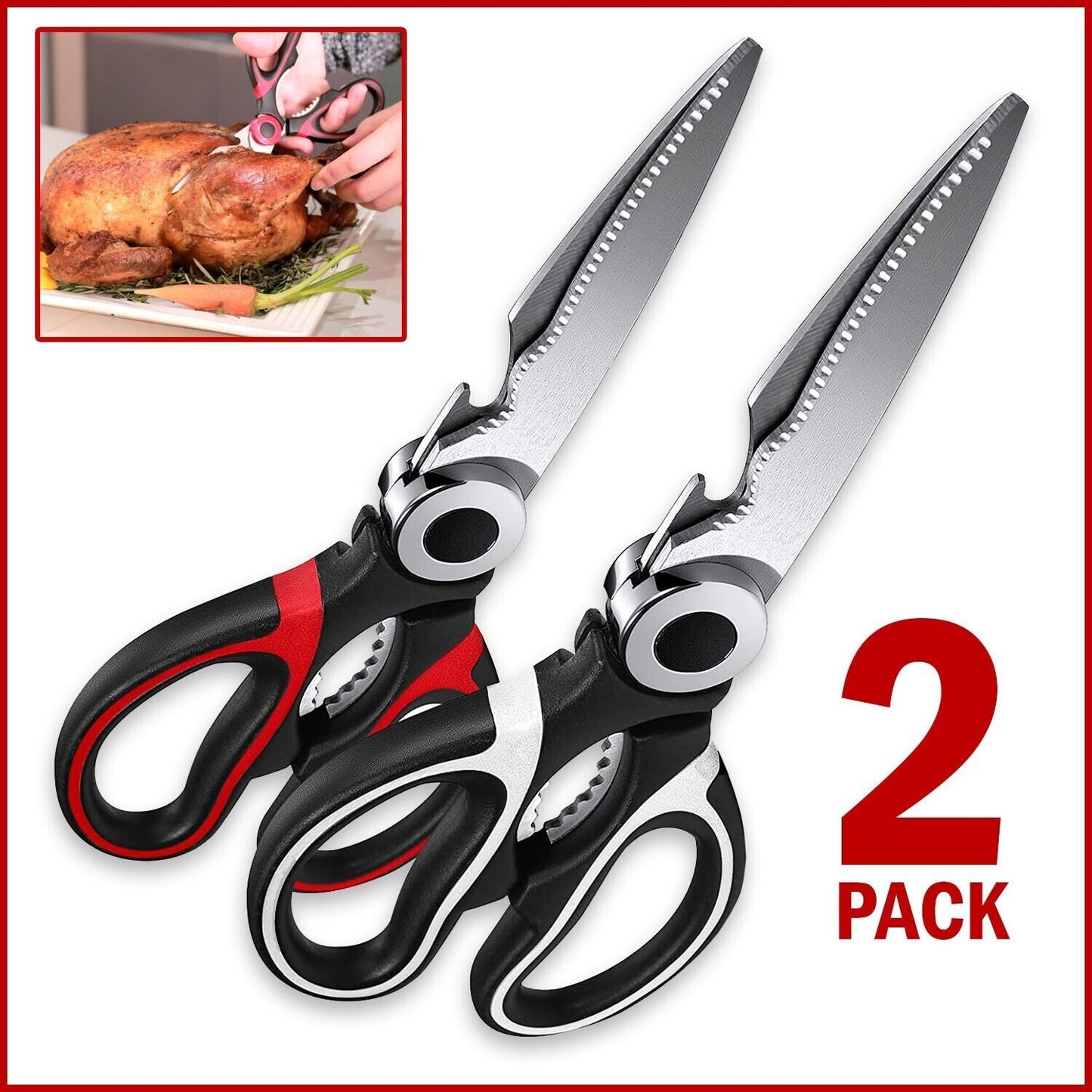 Kitchen Shears Scissors Heavy Duty Cooking Food Meat Chicken Utility