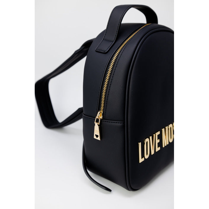 Love Moschino Women's Black Printed Rucksack – A Stylish Companion for Spring/Summer