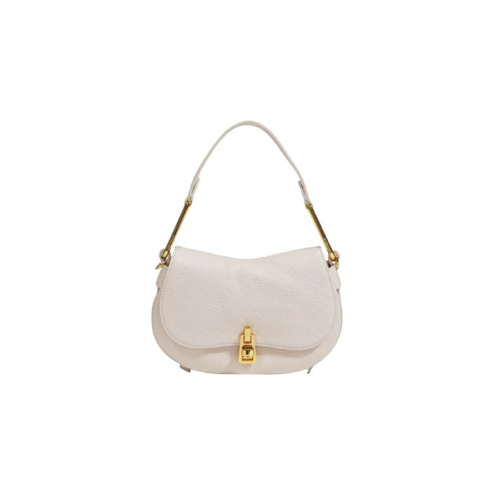 Coccinelle Women's White Leather Handbag – Elegant Minimalism for Fall/Winter