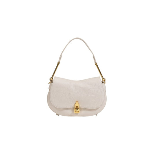 Coccinelle Women's White Leather Handbag – Elegant Minimalism for Fall/Winter