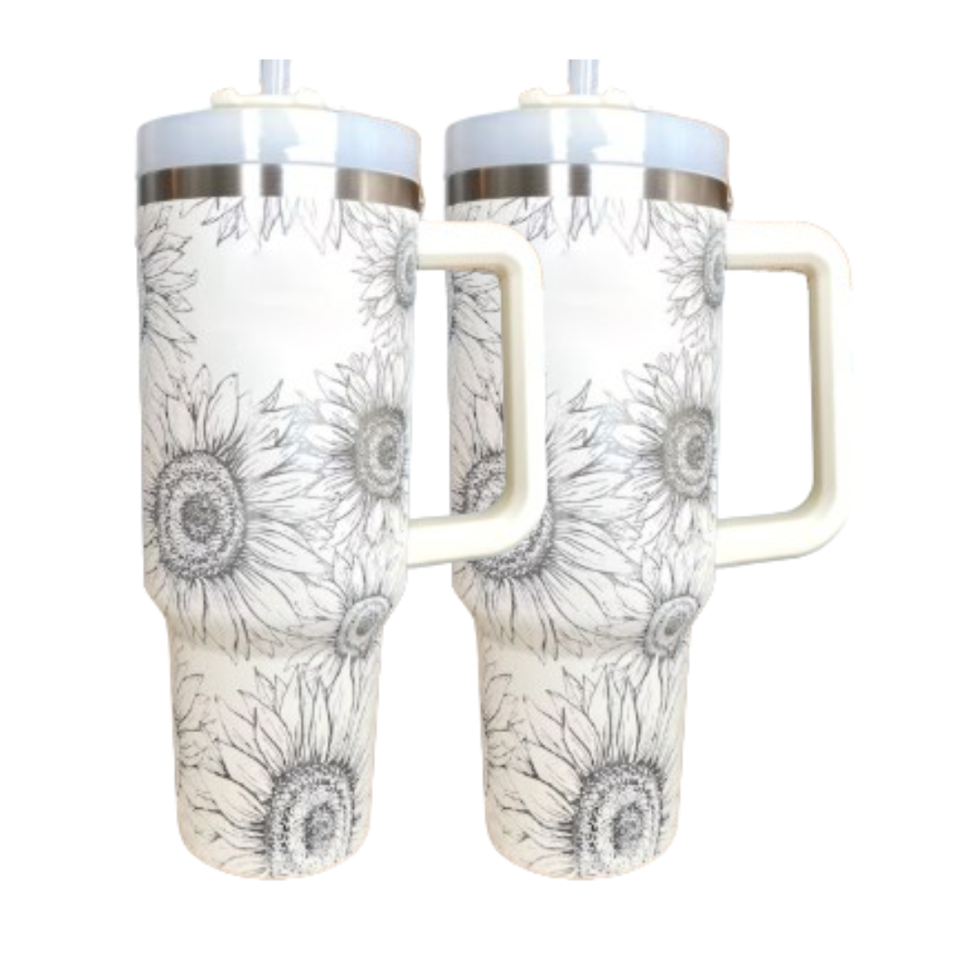 Sunflower 40 Oz Insulated Tumbler x2