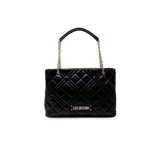 Love Moschino Women's Black Handbag – Sleek, Spacious, and Stylish for Fall/Winter