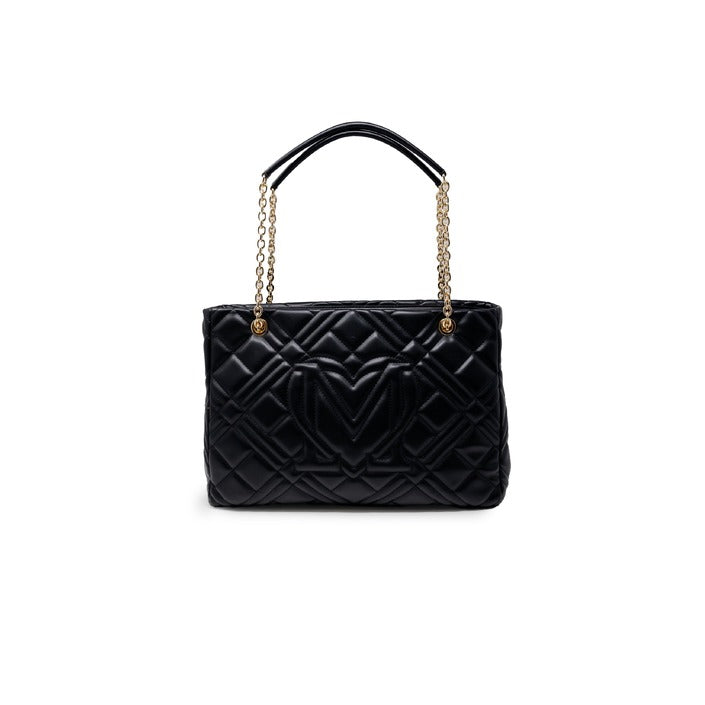 Love Moschino Women's Black Handbag – Sleek, Spacious, and Stylish for Fall/Winter