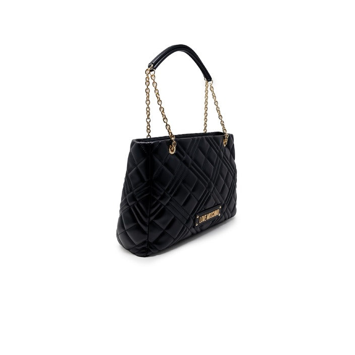 Love Moschino Women's Black Handbag – Sleek, Spacious, and Stylish for Fall/Winter